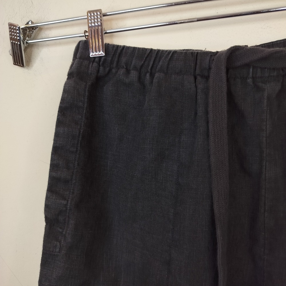 Vince Hemp Pants Medium Drawstring Relaxed Minimal Casual Black - Picture 4 of 9
